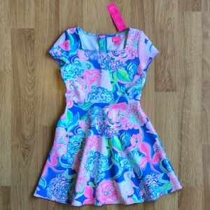 NWT Lilly Pulitzer Girl’s Arya Dress in Peony For Your Thoughts